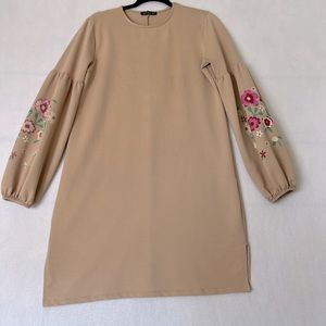 Refka floral print tunic dress side vents cotton blend size: 8